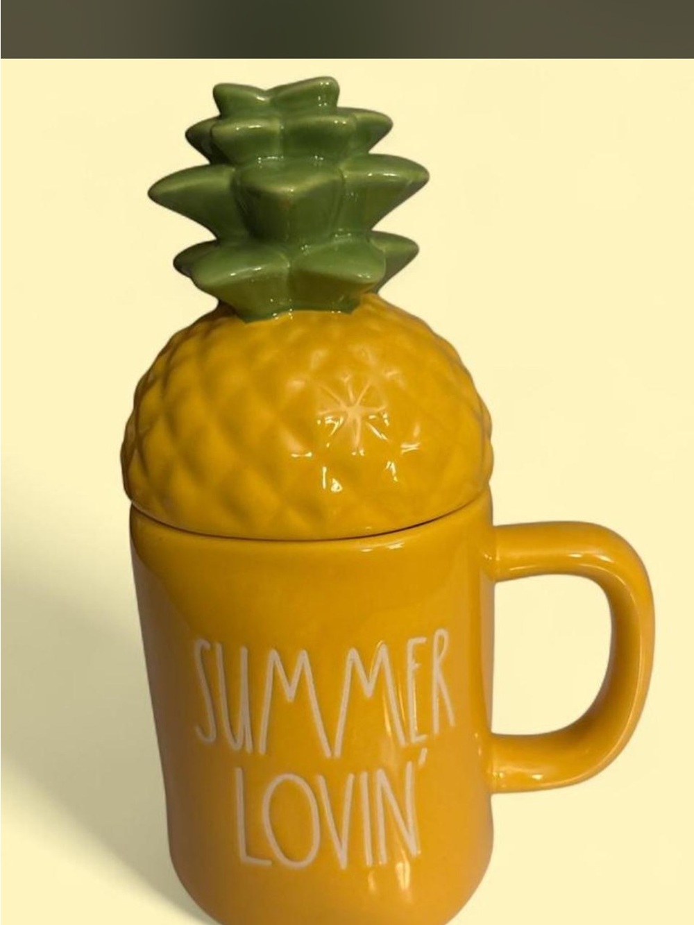 Rae Dunn “Summer Lovin” Mug with Pineapple Topper